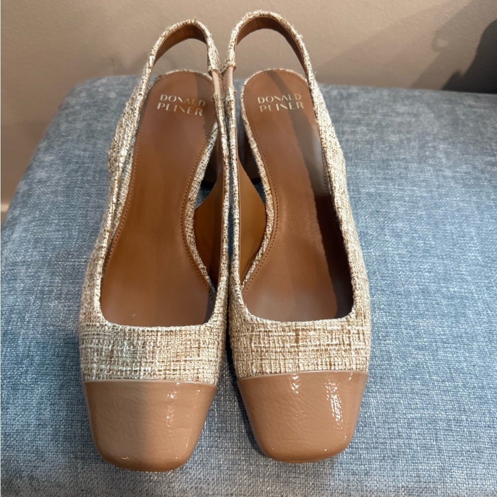 Donald J. Pliner Women's Beige and Brown Slingback Heels